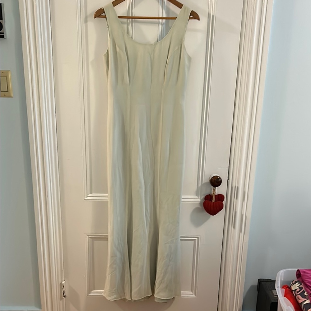 Watters Cream Silk Maxi Gown for Wedding Guest